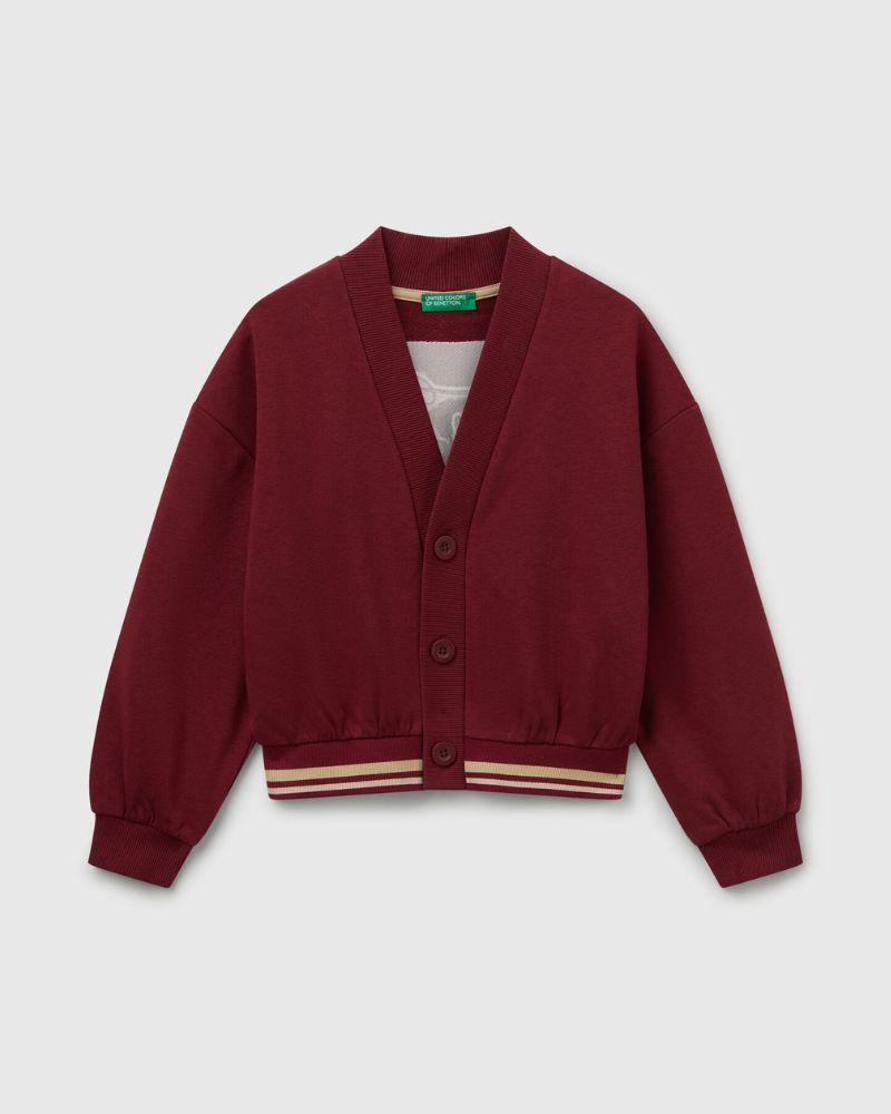 Benetton Kardigan za djevojčice 32N4C600JG-236-XL, Bordo