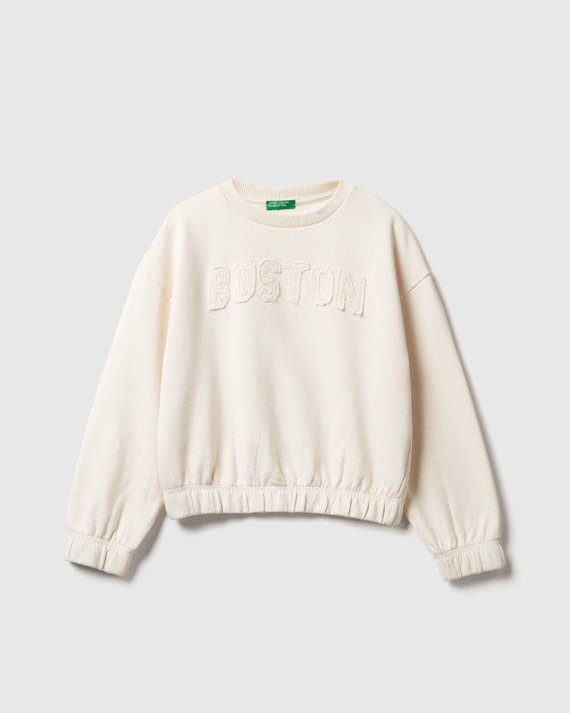 Benetton Majica za djevojčice 33NVC10Q8G-0R2-XL, Bijela