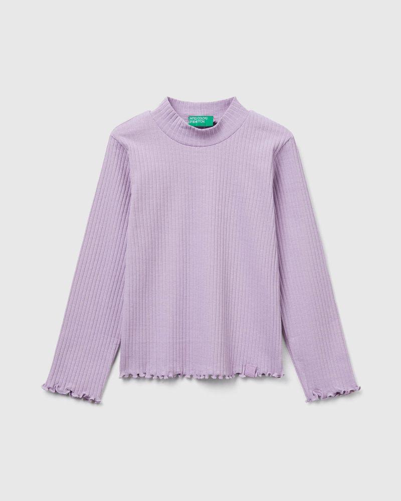 Benetton Majica za djevojčice 3F1AG10JTP-0W1-XS, Ljubičasta