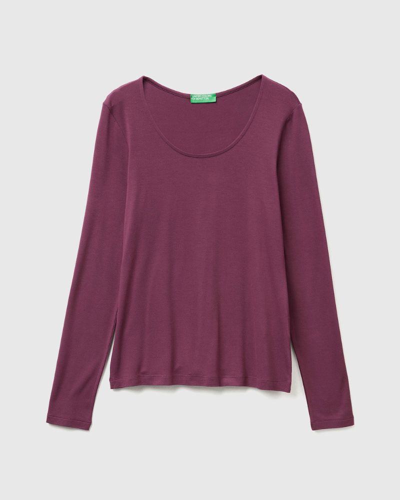 Benetton Ženska majica 3Z12D1080-1D3-XS, Ljubičasta