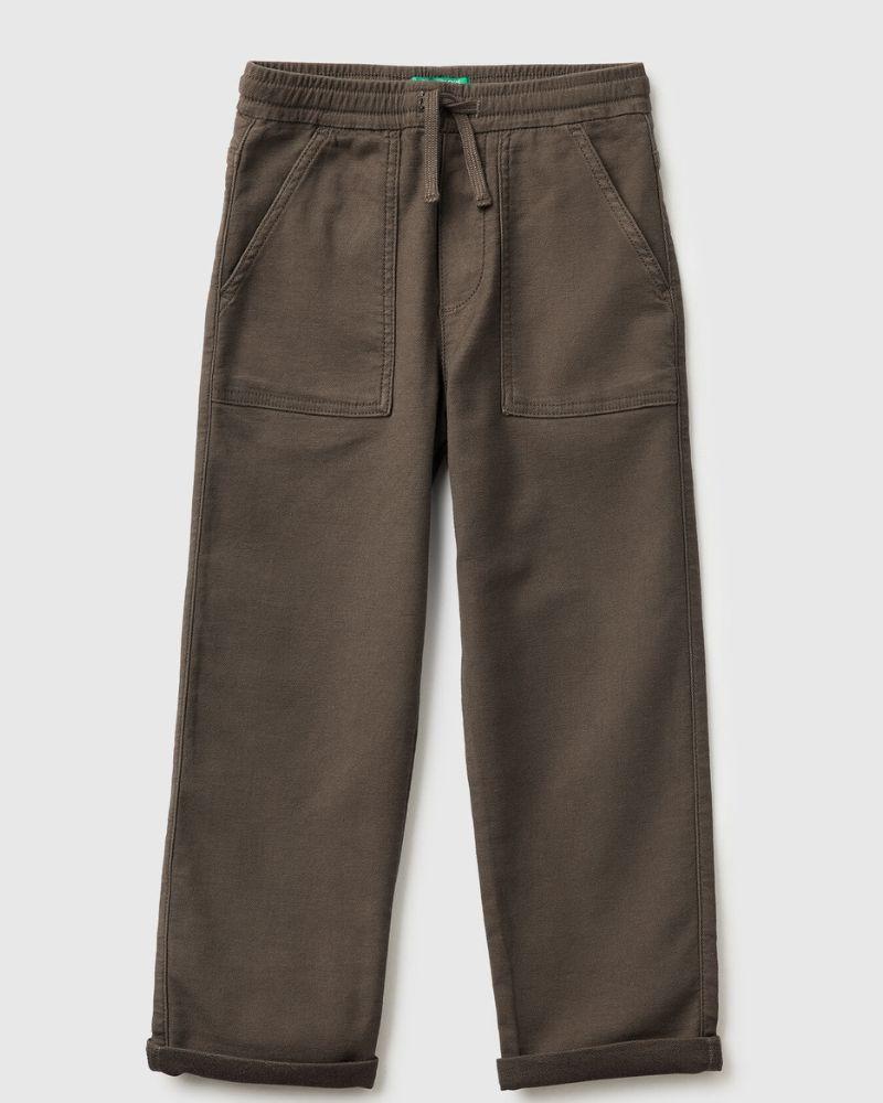 Benetton Hlače za dječake 47K0CF03TG-26H-EL, Smeđe