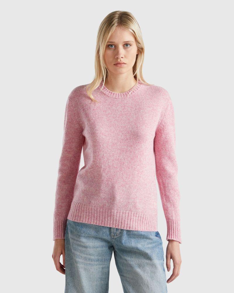 Benetton Ženski džemper 103ME1N23-527-XL, Rozi