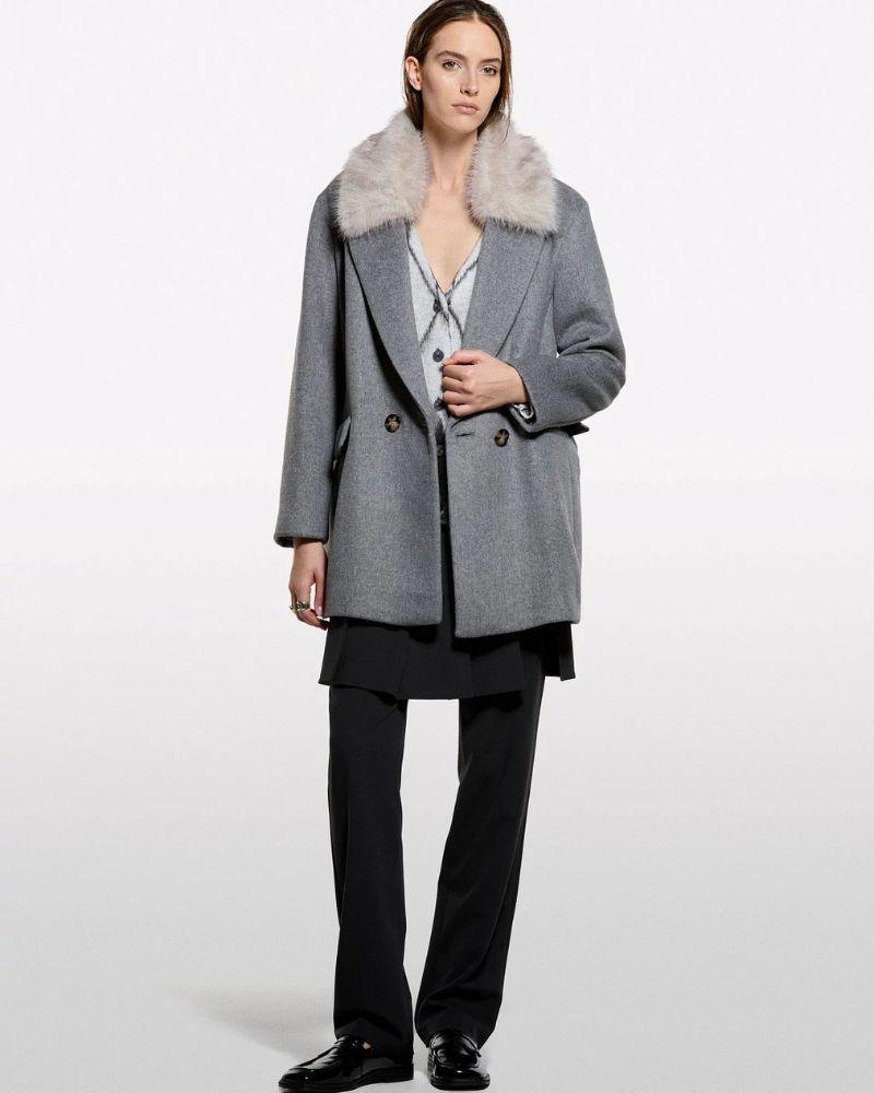 Benetton Ženski kaput 2LAJLN06J-904-46, Sivi