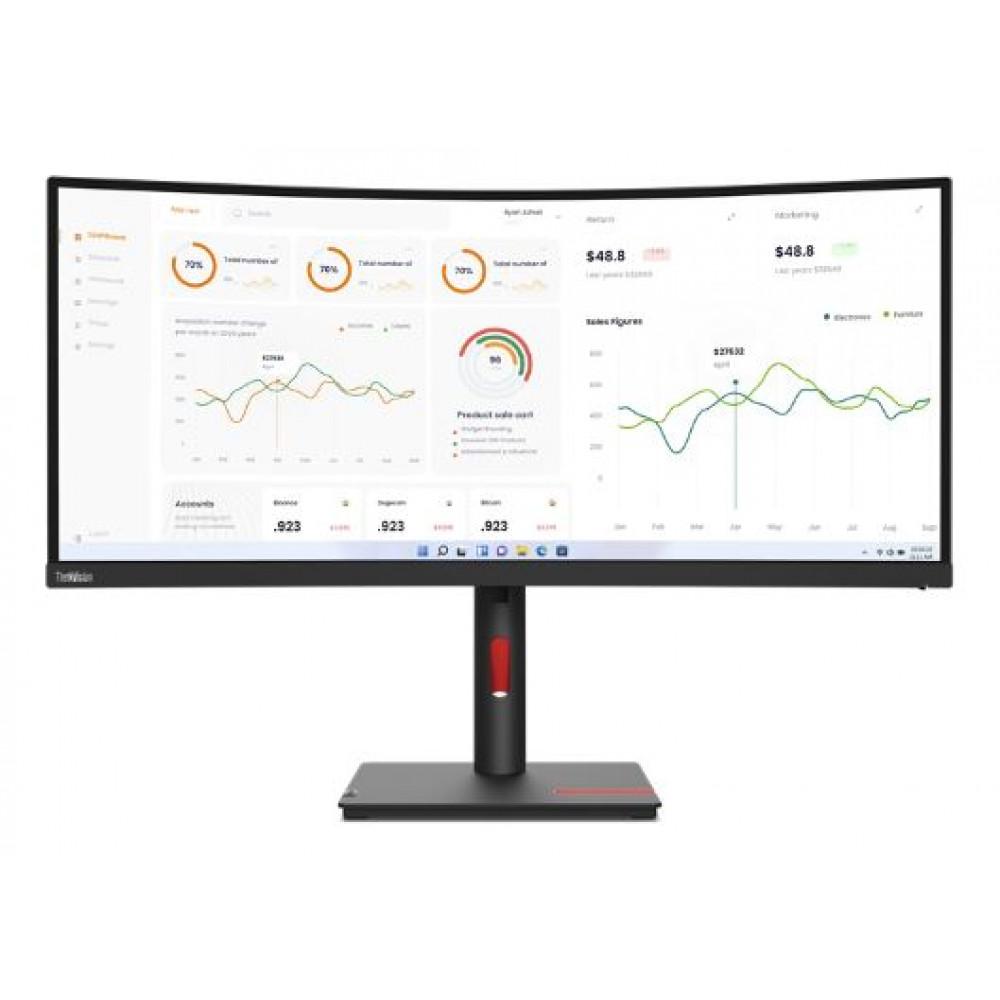 LENOVO Monitor 34" T34w-30 WLED/HDMI/DP/USB-C/RJ-45/3Y, 63D4GAT1EU crni