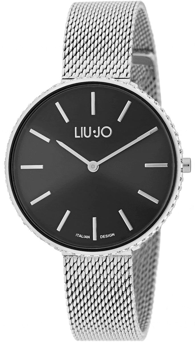LIU JO Ženski ručni sat TLJ1412, Kvarcni mehanizam, Crno kućište, Srebrne boje