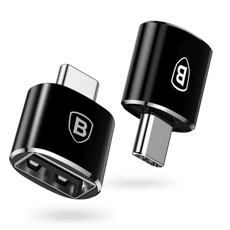 BASEUS USB adapter ženski na Type-C muški, crni