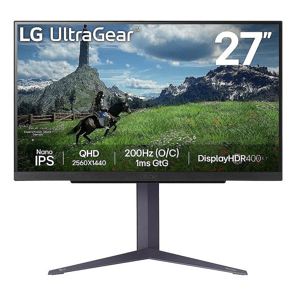 LG UltraGear 27GS85Q-B - 27" QHD Nano IPS gaming monitor, 200Hz, 1ms