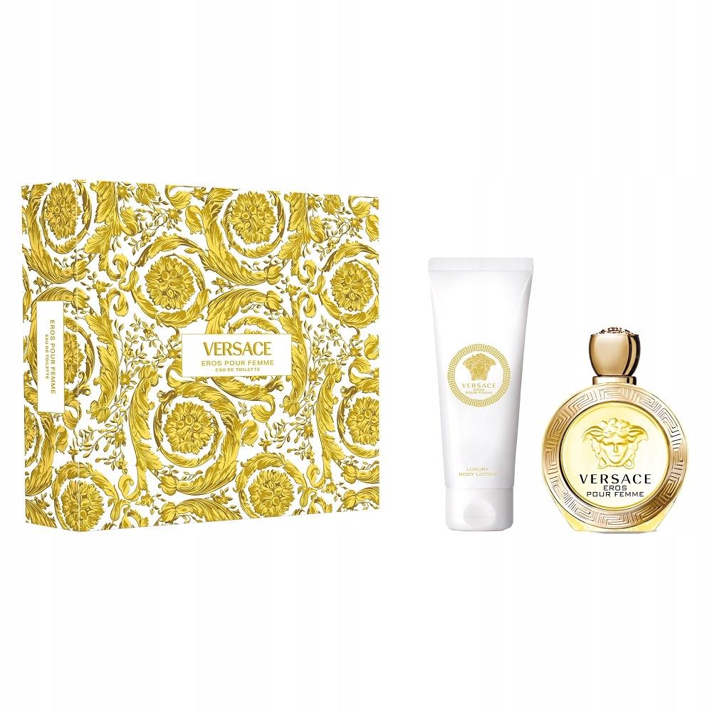 Versace Set ženski parfem losion za telo Eros pour femme, 100+150 ml, Bijelo - zlatni