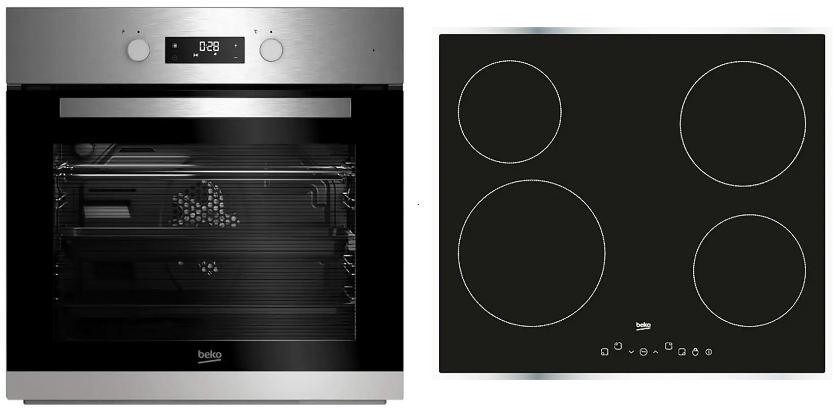 Beko Set ugradbena ploča HIC64401-1X / pećnica BIE 22300 X - SET BSE 22320 X, Sivi