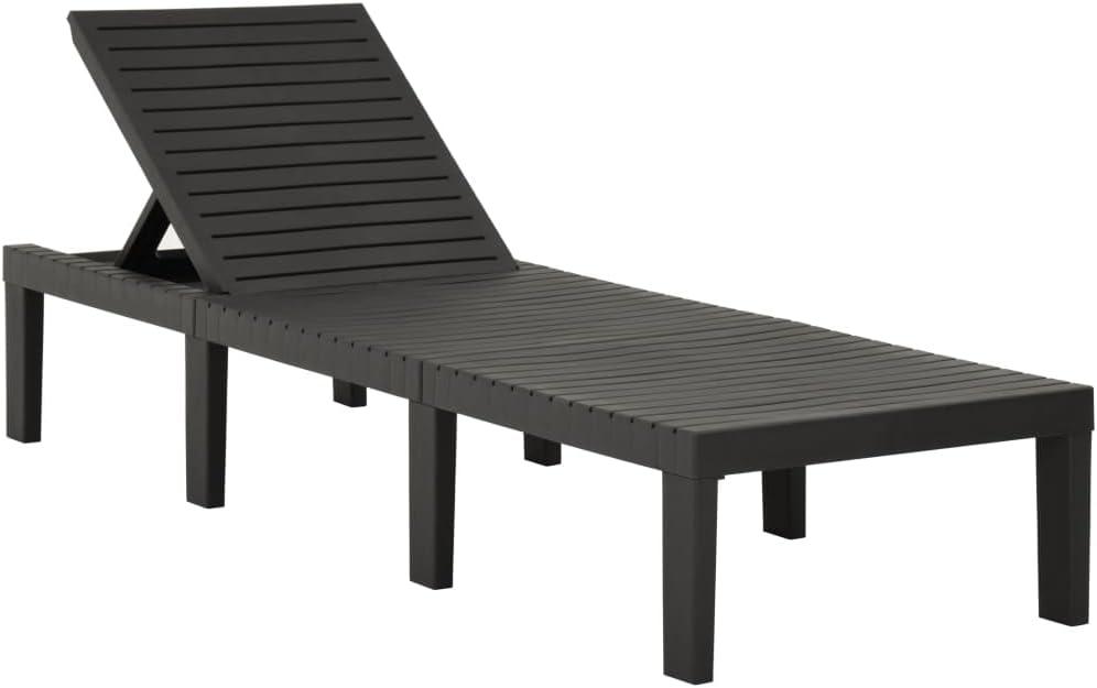 PROGARDEN Sklopiva ležaljka Haiti bez jastuka – antracit, 5 položaja, 65 x 195 x 78 cm