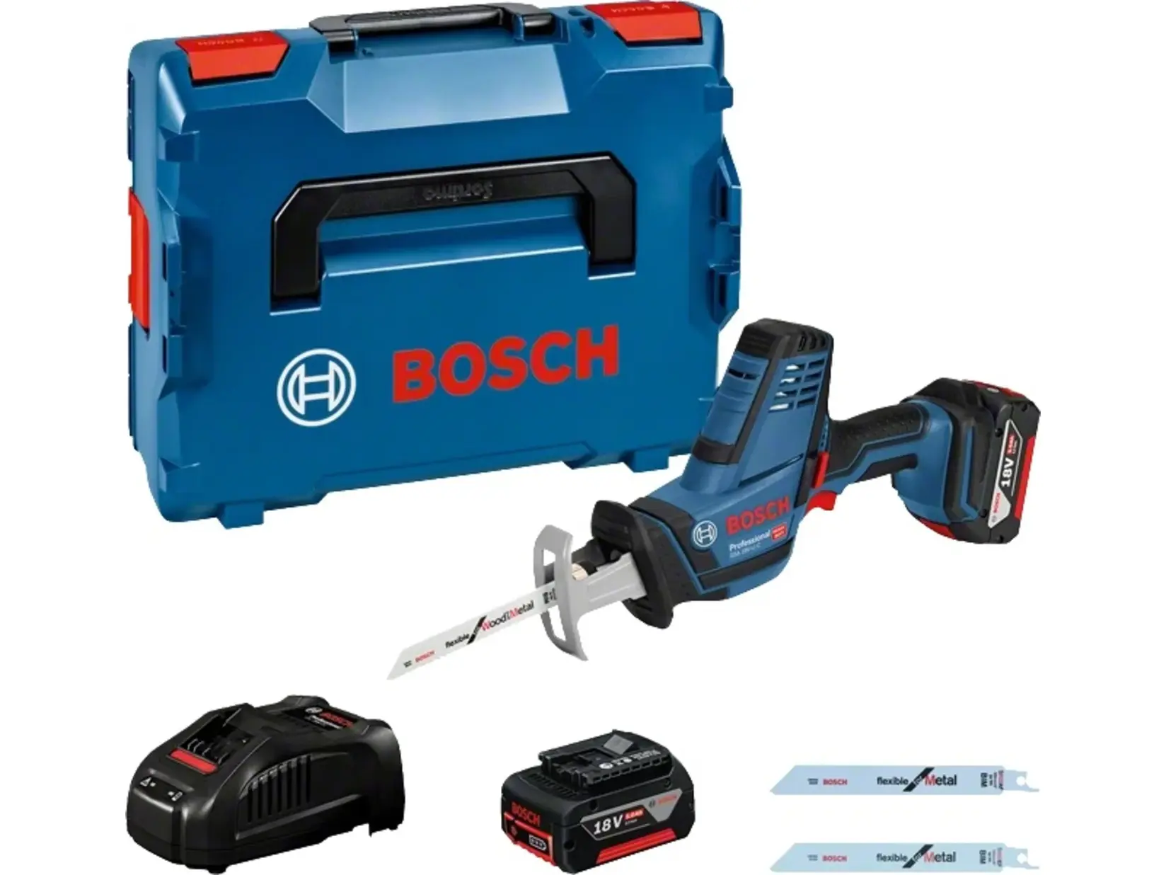 Bosch akumulatorska univerzalna pila GSA 18V-LI C L-Boxx 2x5.0Ah 06016A5002