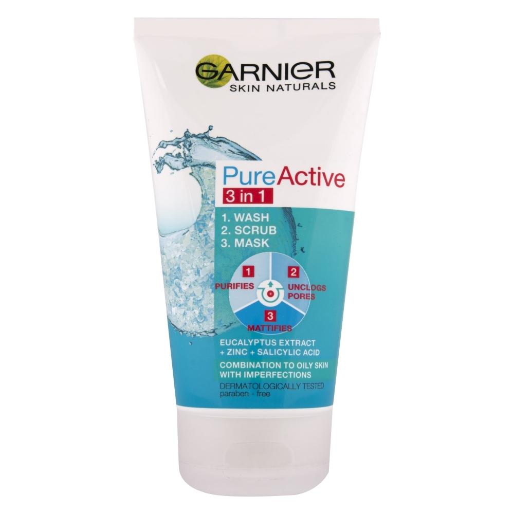 Garnier gel za čišćenje lica + piling + maska ​​Skin Naturals Pure Active 3u1 150 ml