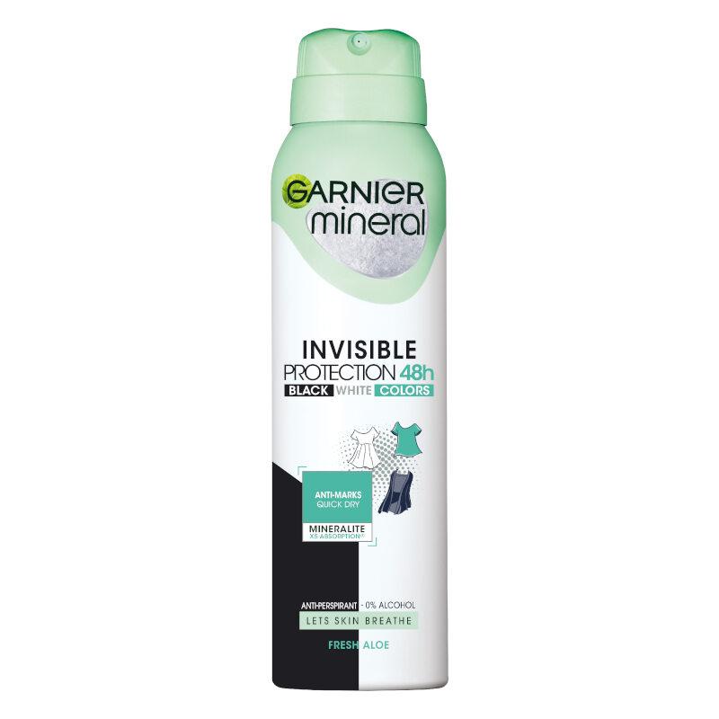 Garnier Mineral Deo Ženski dezodorans u spreju Invisible Black, White & Colors Fresh 150 ml