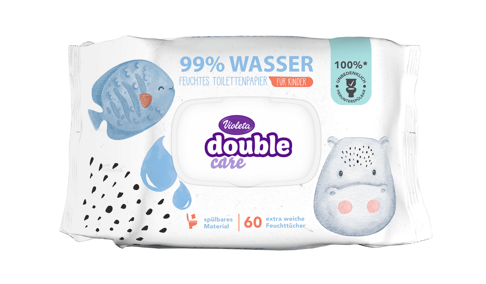 Violeta Vlažni toaletni papir Double Care, 99% voda, 60/1