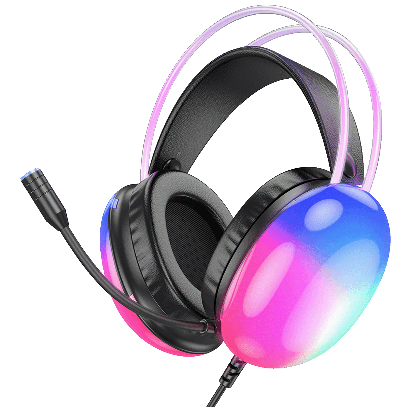 Hoco Slušalice sa mikrofonom, gaming, USB, LED - W109 Plus Rich, Roze