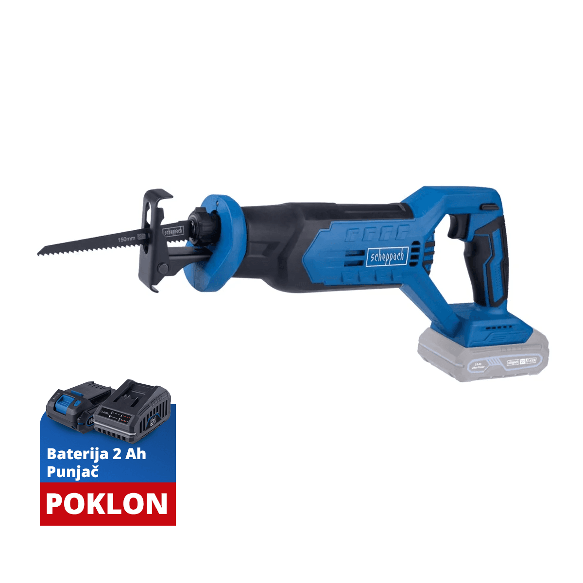 Scheppach Aku recipročna pila lisičji rep IXES C-RS100-X- Solo, Plava