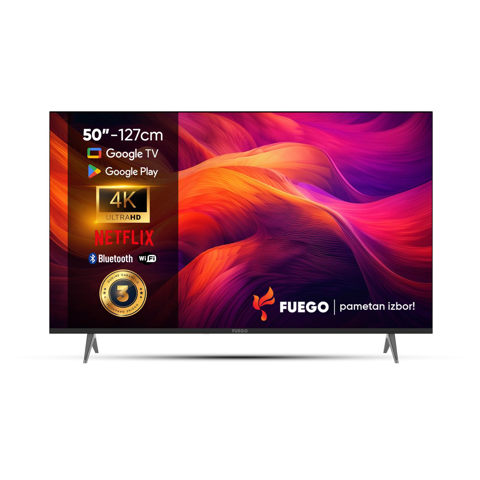 FUEGO Televizor, 50", 4K UHD 3840x2160, Smart, Google TV