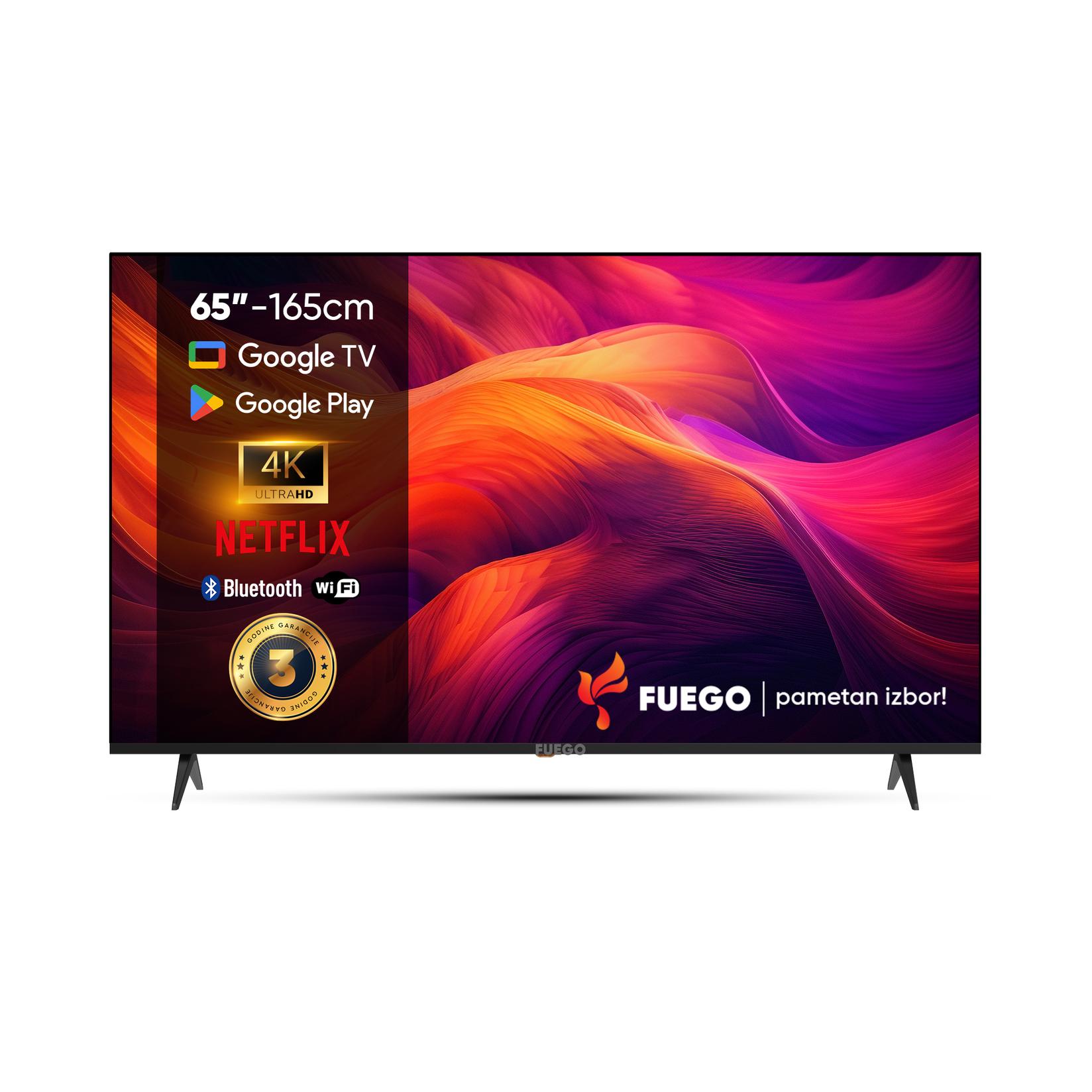 FUEGO Televizor ELU720GTV, 65", 4K UHD 3840x2160, Smart, Google TV