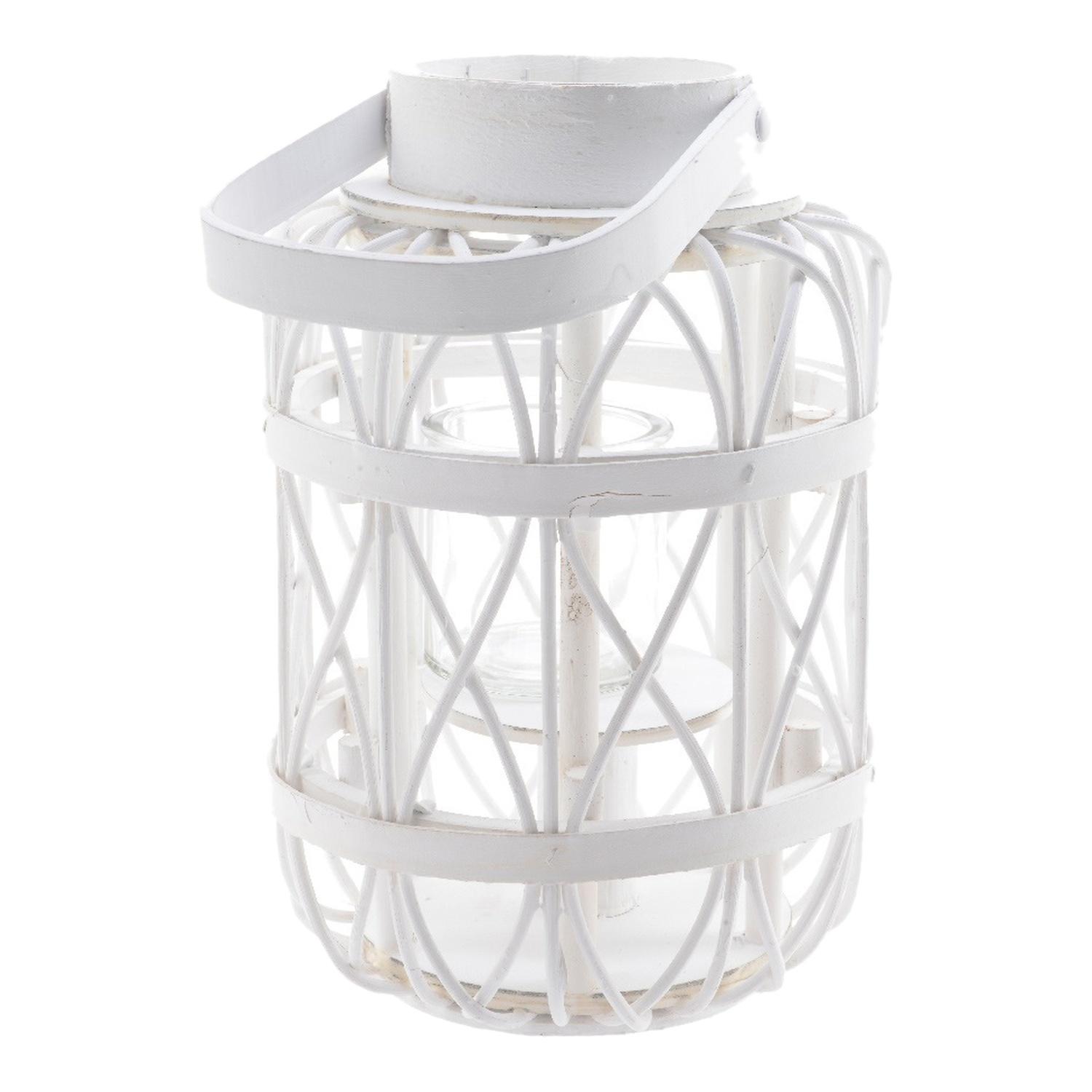 Dekorativni bijeli svijećnjak sa ručkom 29 x 18 cm