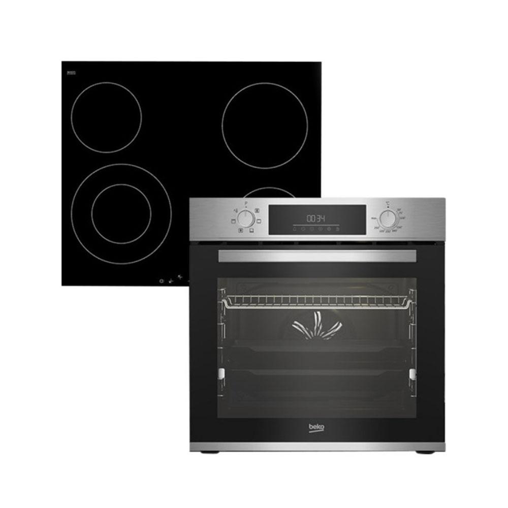 BEKO BBSE 123001 Ugradbeni set, 72 l, Rerna i ploča za kuhanje, Crna