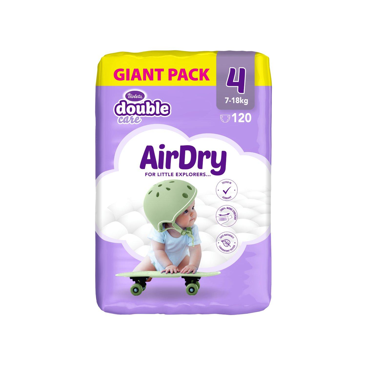 Violeta Pelene Double Care Air Dry 4, Giant pack, 7-18 kg, 120/1