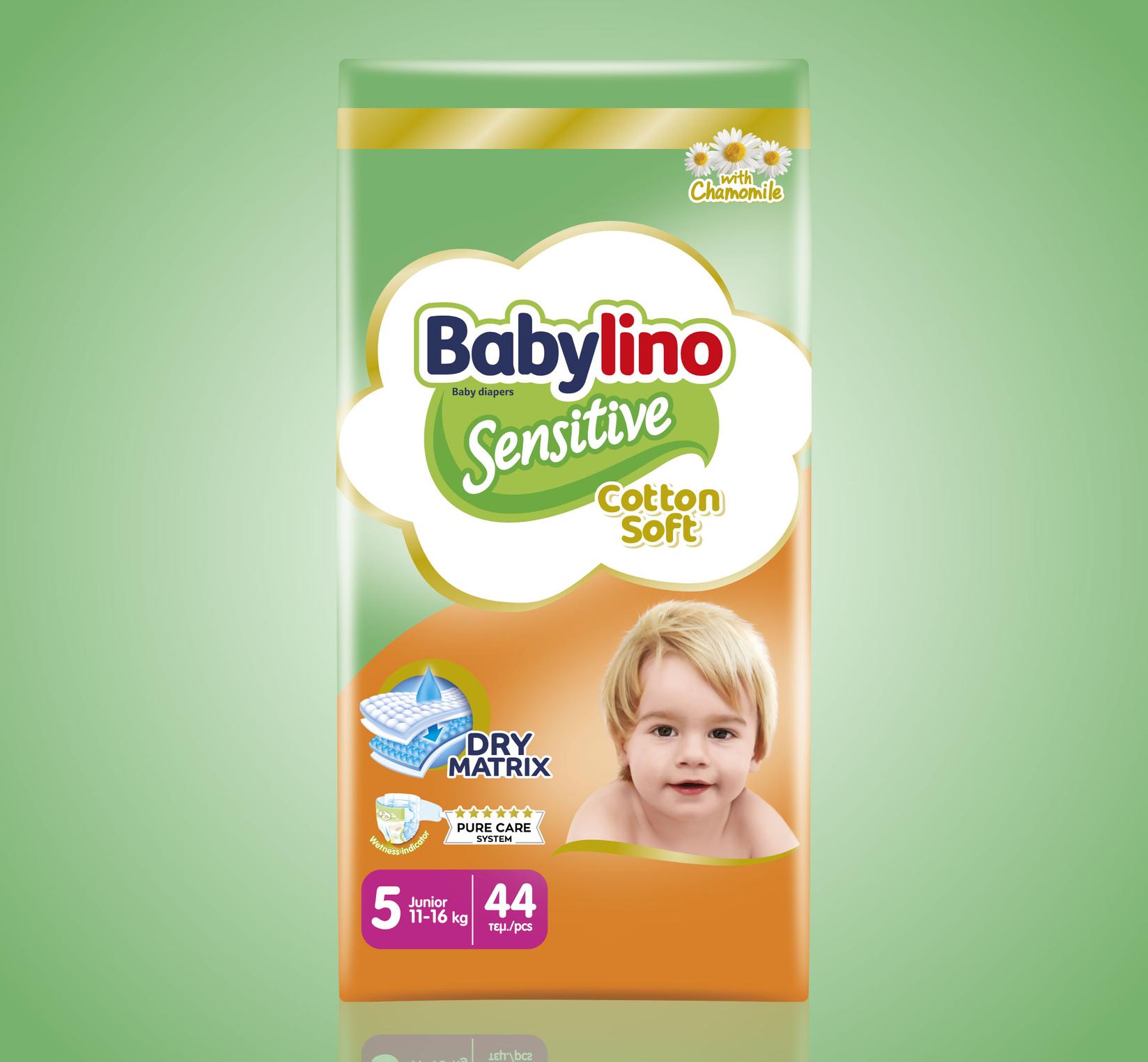 BABYLINO pelene za osjetljivu djecu br. 5 11-16 kg/44