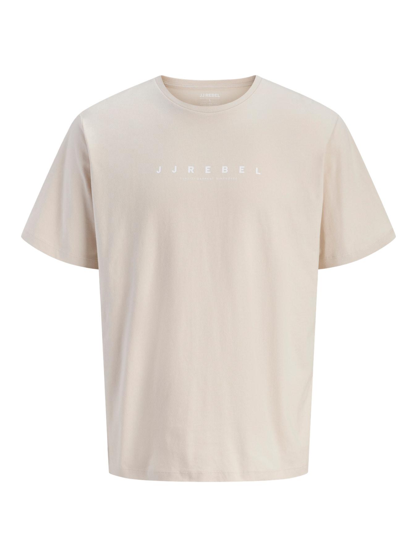 JJ REBEL Muška majica JREBROCKY LOGO TEE SS CREW NECK SN, Bež