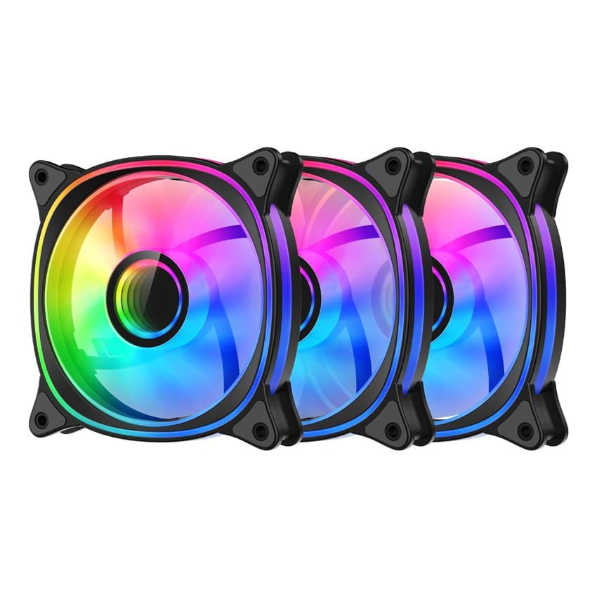 LC-Power Set ventilatora LC-CF-120-ARGB-KIT-B, 3 × 120 mm ARGB fan, Crni