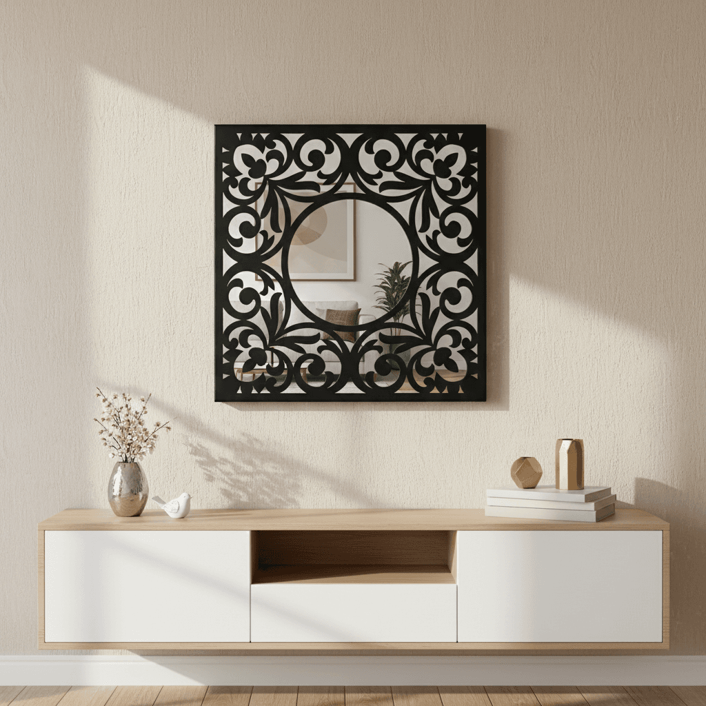 METALLON HOME Ogledalo Magic 50x50 cm, crna