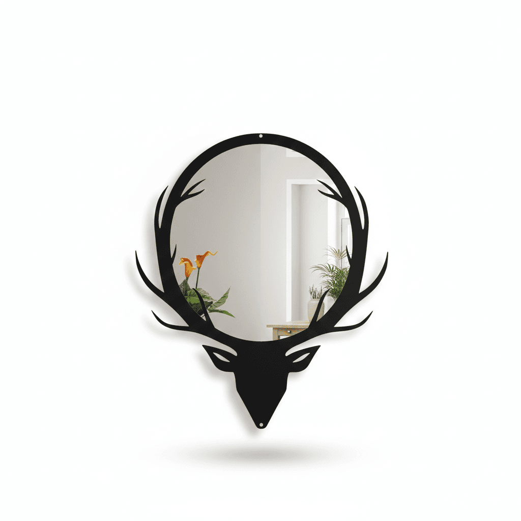 METALLON HOME Ogledalo Rudolf 50x54 cm, crna