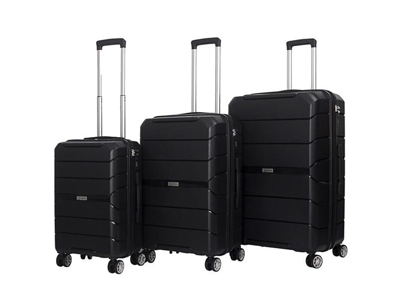 Adria Set Kofera, Plastični, 3 komada, Crni