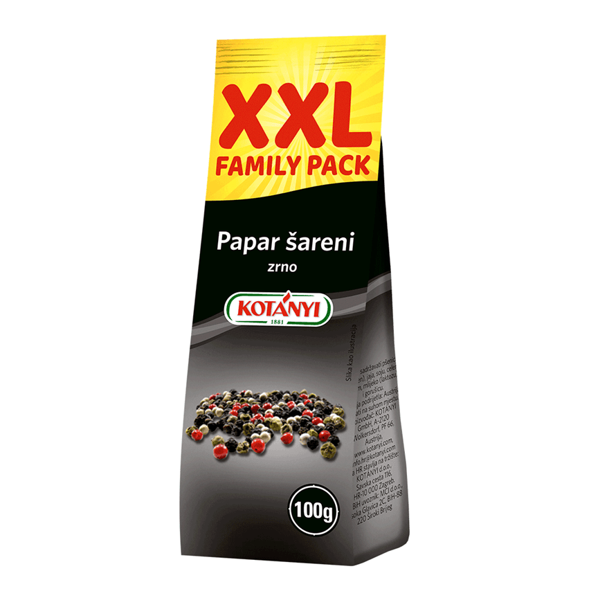 Kotanyi Začin Papar šareni zrno XXL pack, 100 g