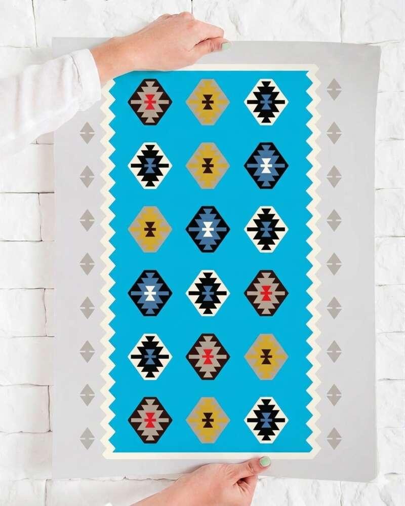 Articoolisan Slika na platnu  Plavi ćilim 70X100cm