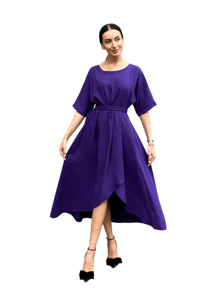 ALLURE Ženska haljina Hanadi Linen, Ljubičasta