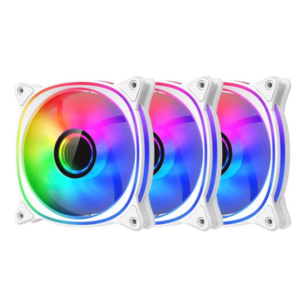 LC-Power Set ventilatora LC-CF-120-ARGB-KIT-W, 3 × 120 mm ARGB fan, Bijeli
