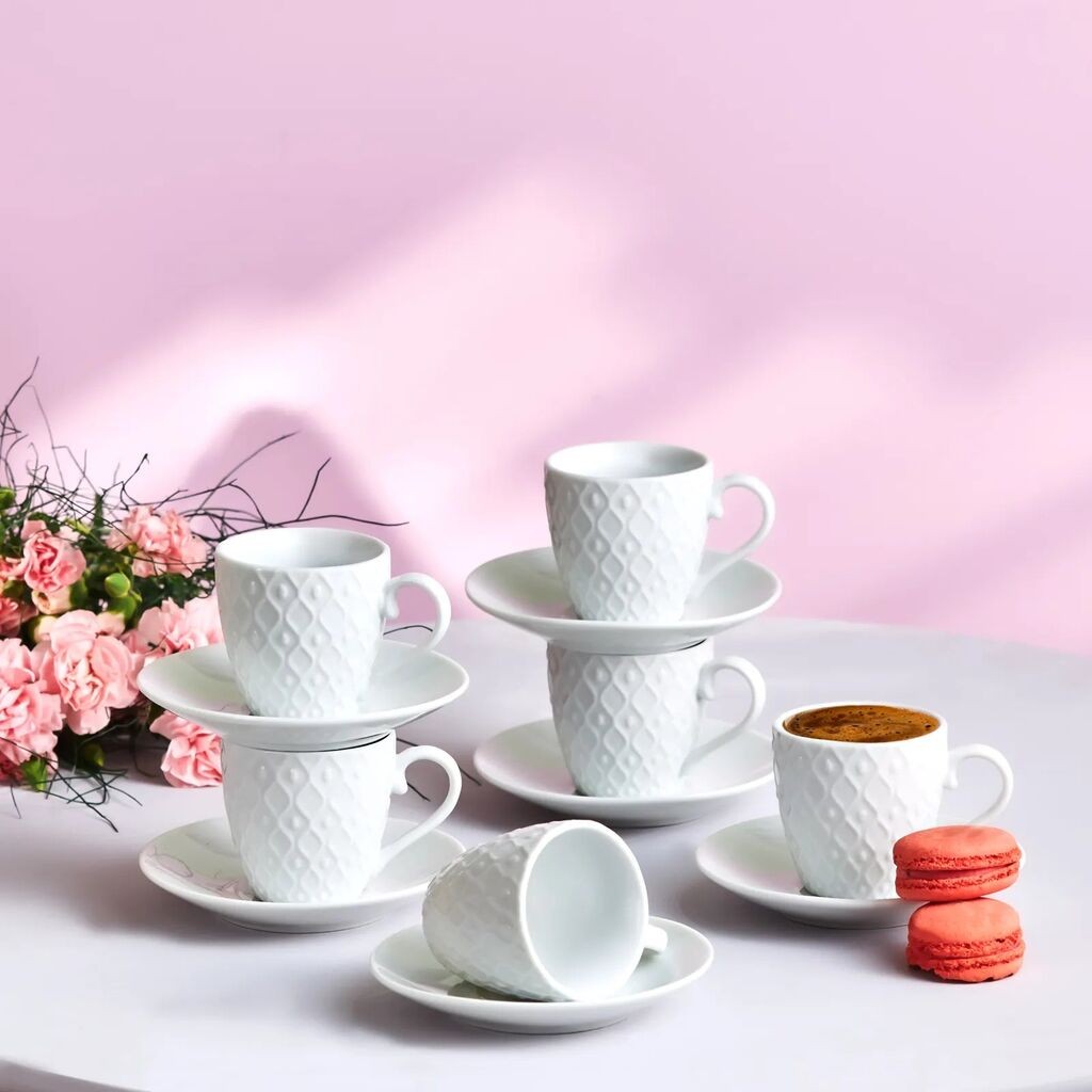 Karaca Šoljice za kafu Yeniköy, za 6 osoba, Bijeli