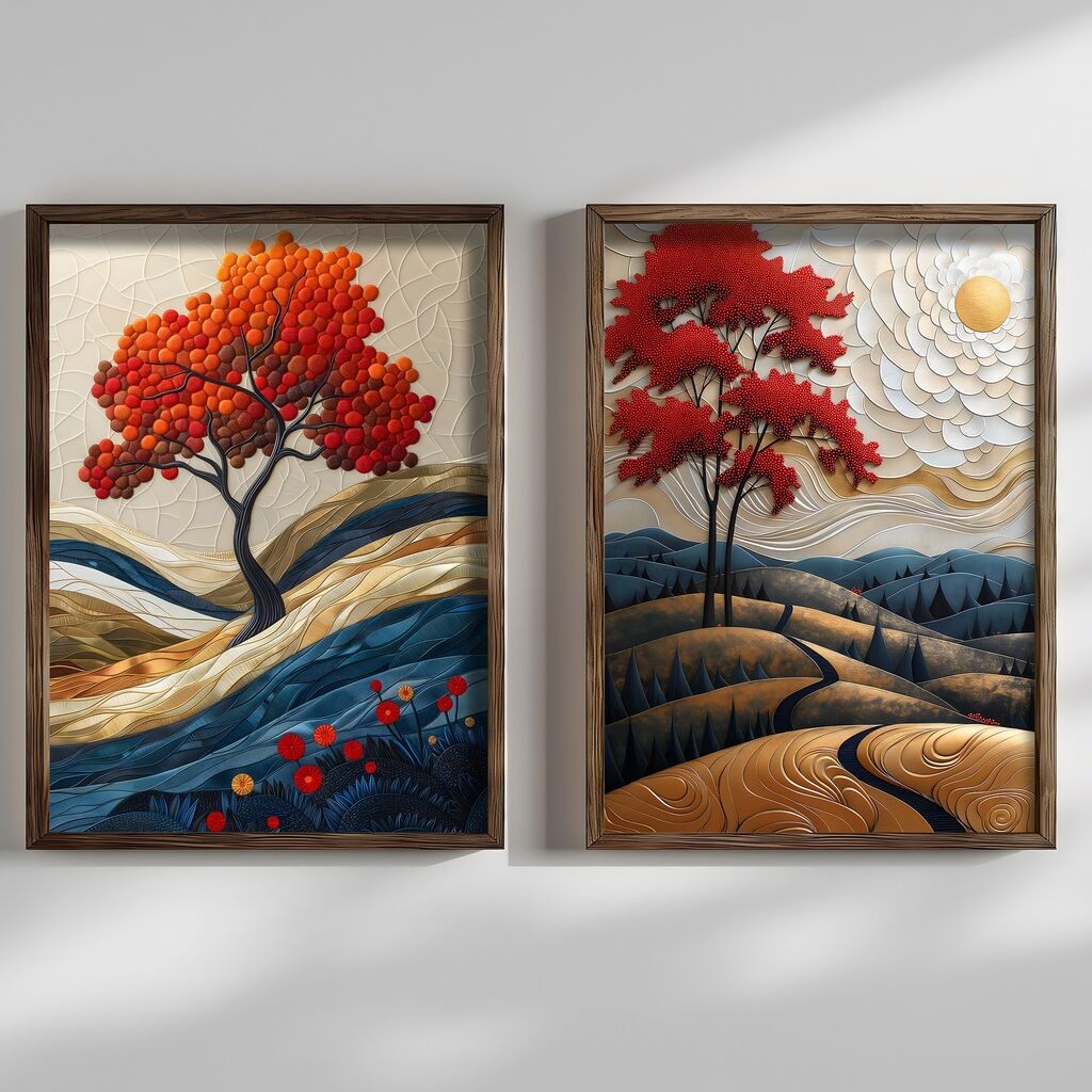 Wallity Dekorativna slika HUM102, 50x70x3,5cm, 2 dijela