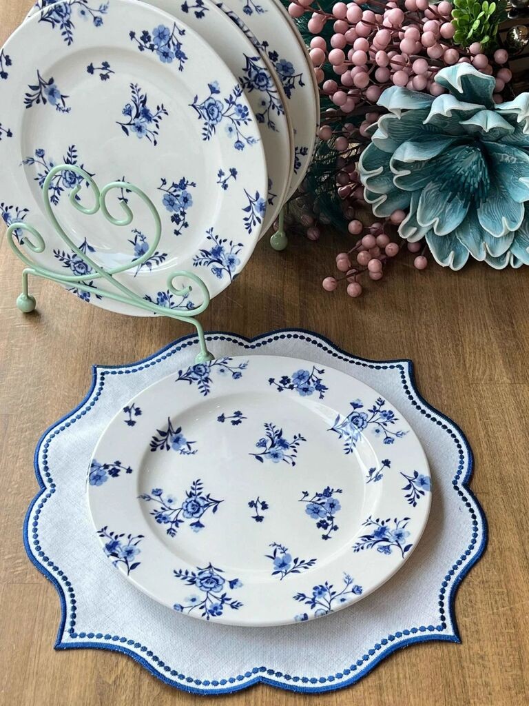 Milleryt Tanjir Plavi Cvijet SRV-0040, Keramika, 26cm, Plavi