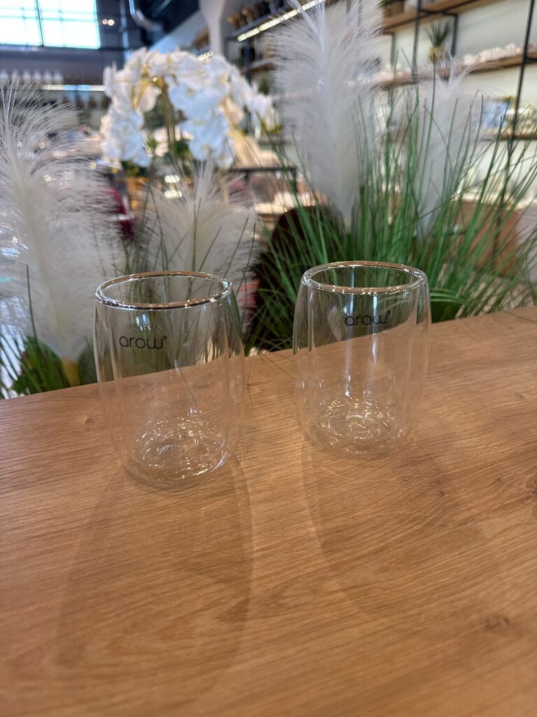 Milleryt Čaše Arow Keyif TR-2982, Duplo dno, 2 komada, Providne