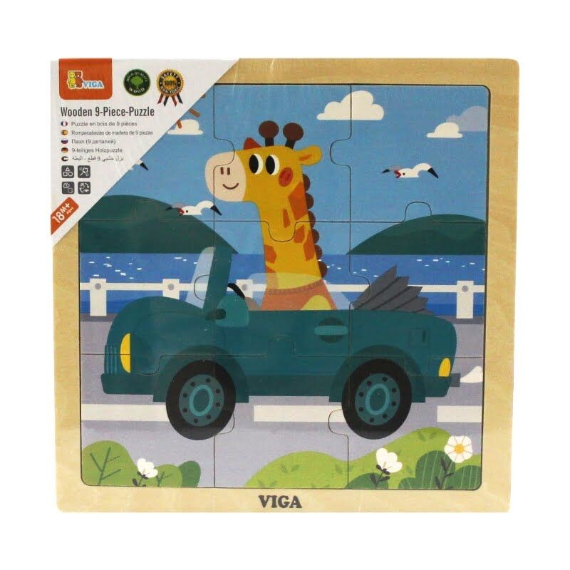 Viga Toys Drvene puzzle Auto 44629, 9 komada