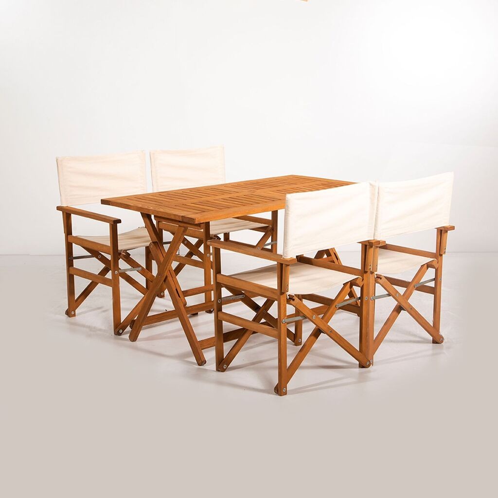 Hanah Home Vrtni set stola i 4 stolice MYR01, krem