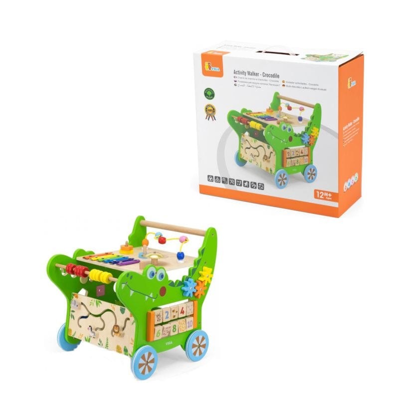 Viga Toys Aktiviti drvena guralica Krokodil 44681, Zeleni