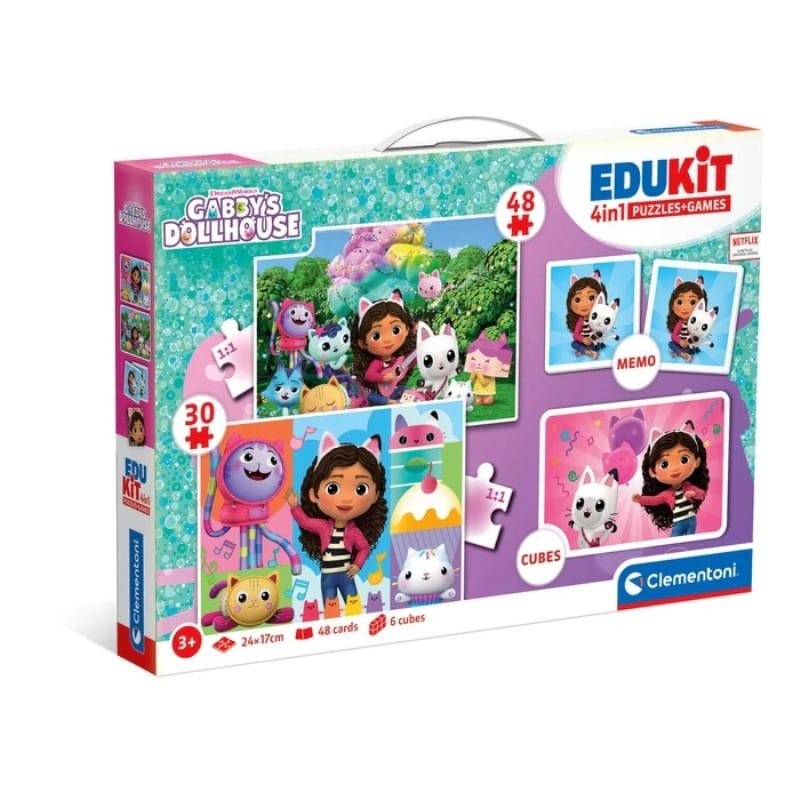 Clementoni Puzzle Edukit 4 u 1 Gabby’s Dollhouse CL18319