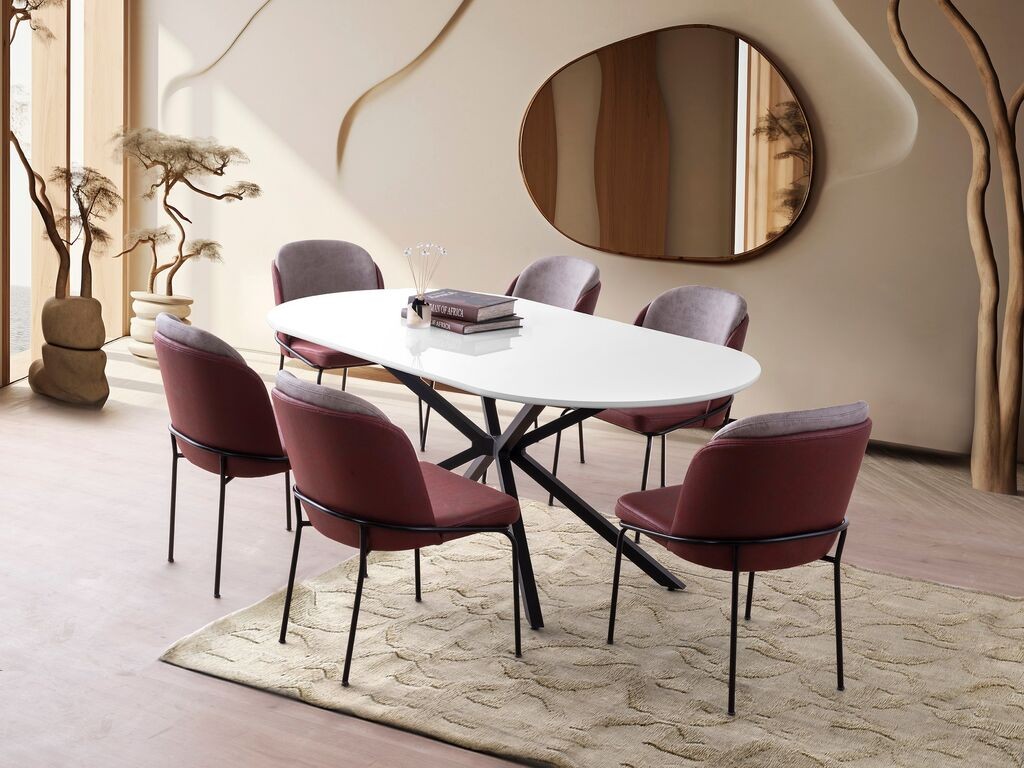 Hanah Home Trpezarijski sto Aura 3012, 180x79x90 cm, Bijeli