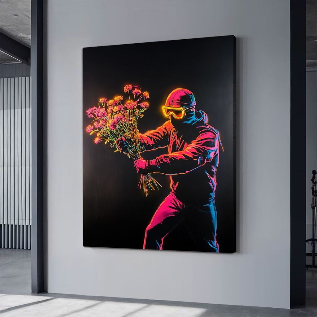Wallity platno za slike, neon 8, 45x70 cm