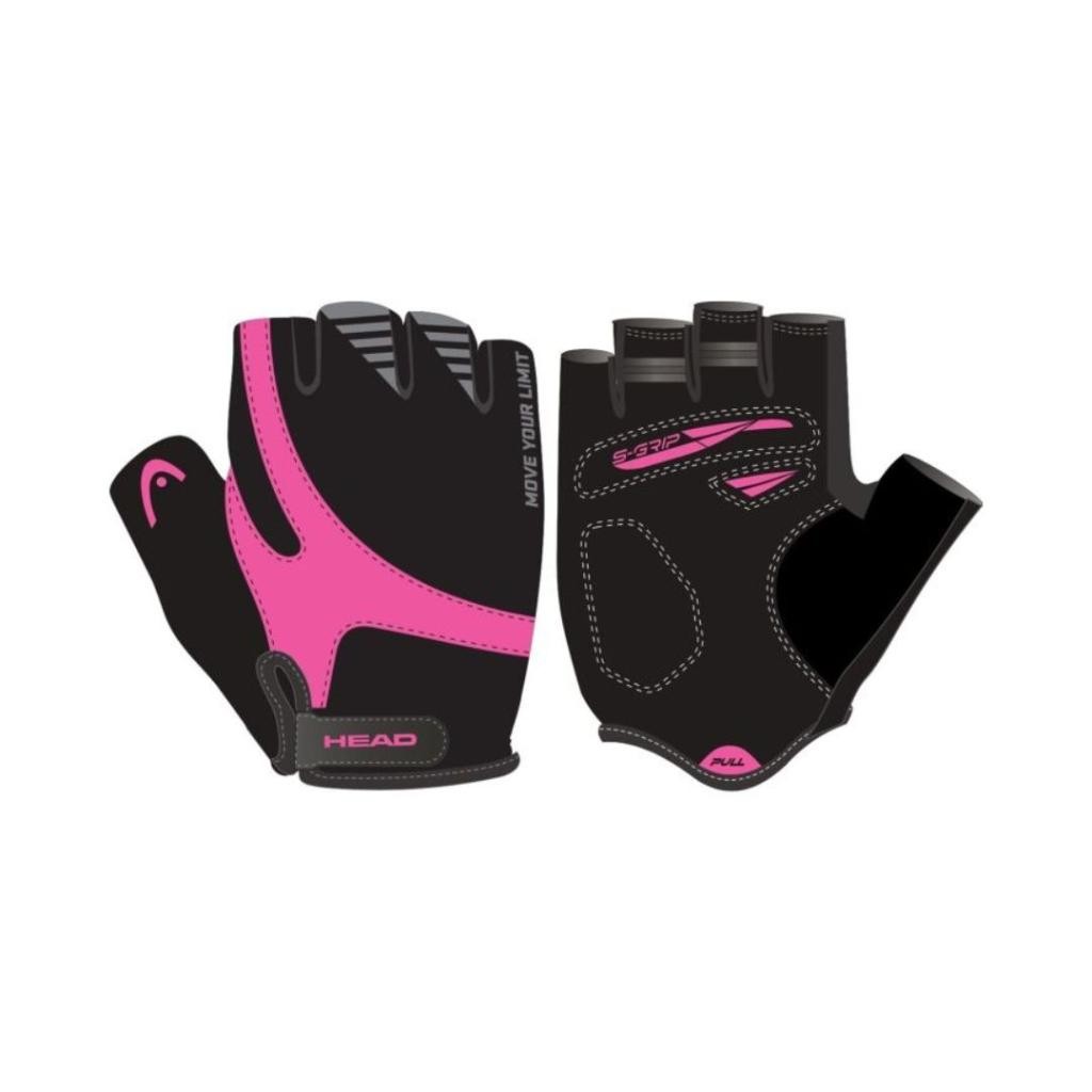 Head Ženske biciklističke rukavice, Crno-roze