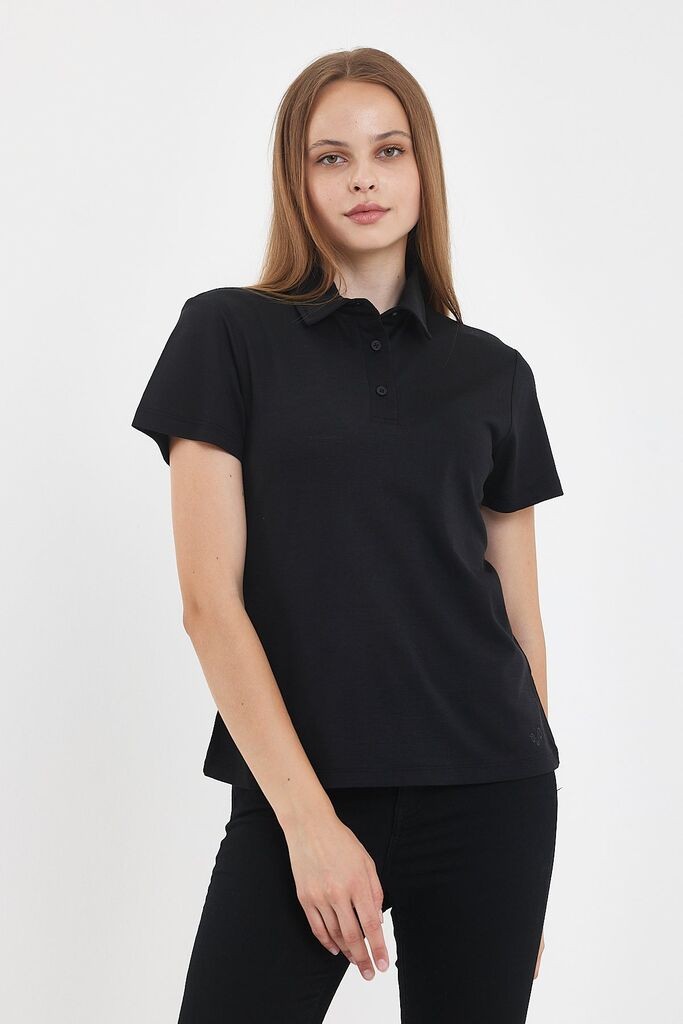 Woolona Ženska majica Polo, Crna