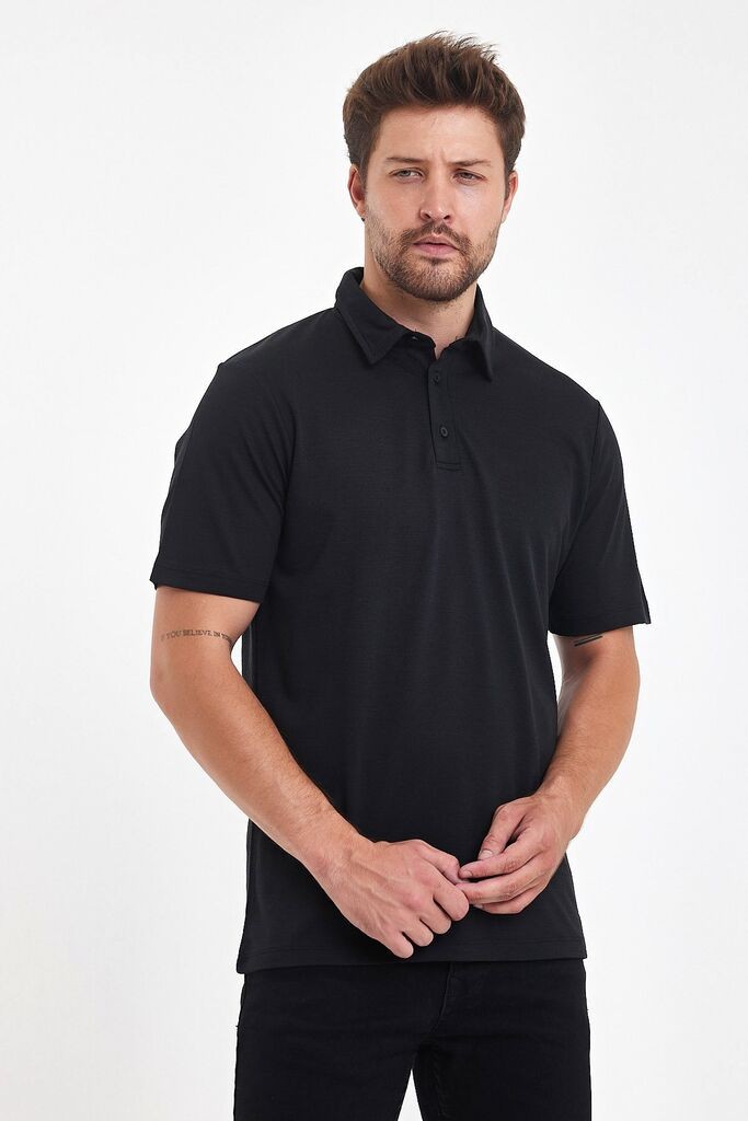 Woolona Muška majica Polo, Crna