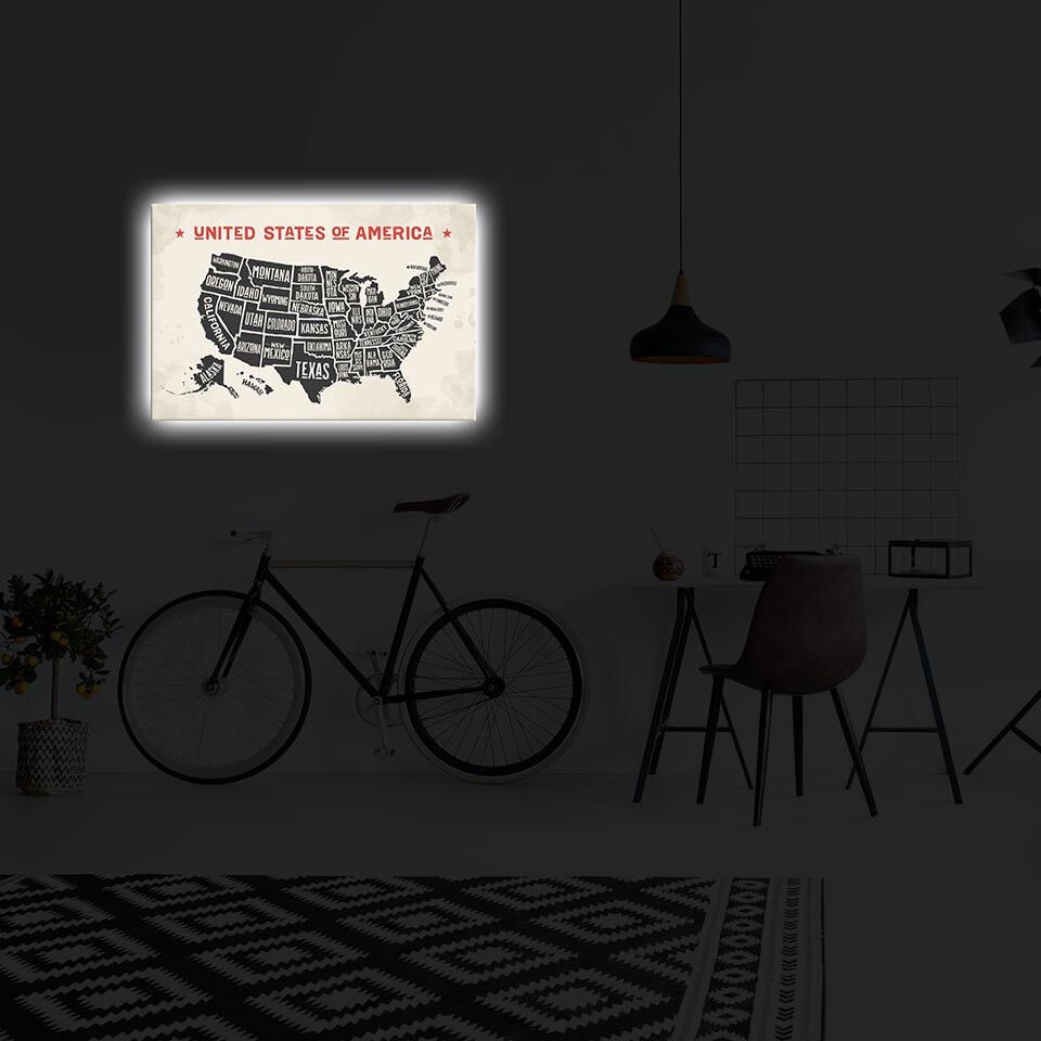 Zidna slika sa LED osvjetljenjem ABD-008, 45x70 cm