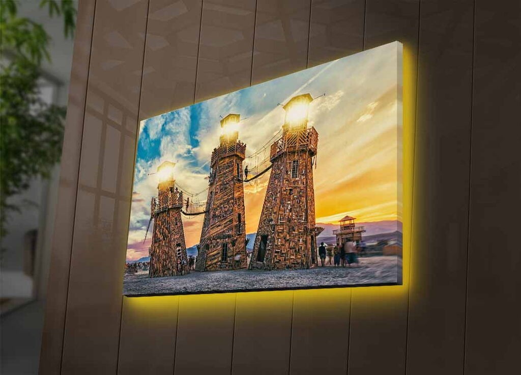 Zidna slika sa LED osvetljenjem 4570DACTBURN-012, 45x70 cm